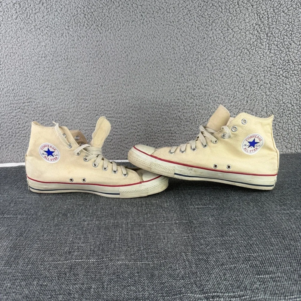 Vintage Made in USA Converse Chuck Taylor High Top Size 11 Natural Cream 90s